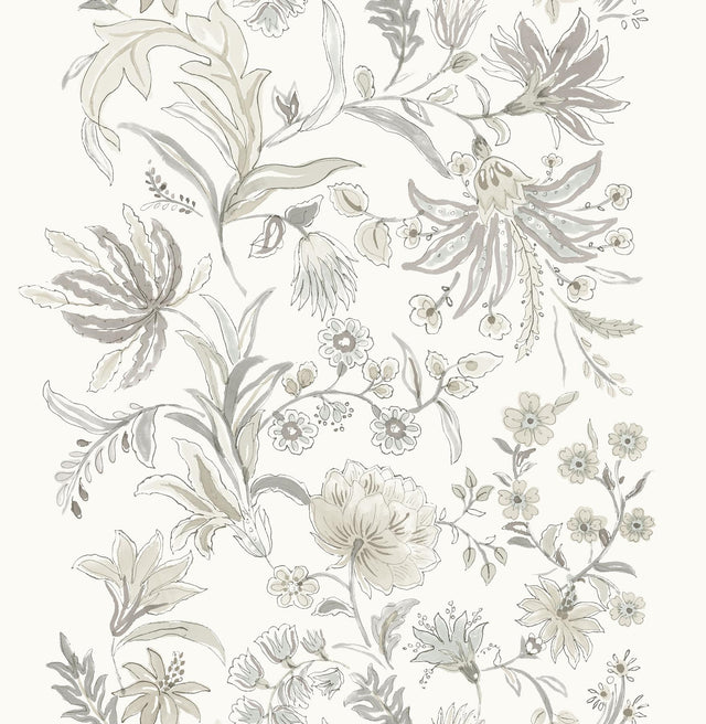 A-Street Prints Haberdashery Teonna Light Grey Wallpaper