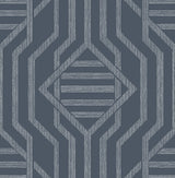 A-Street Prints Haberdashery Essex Navy Wallpaper