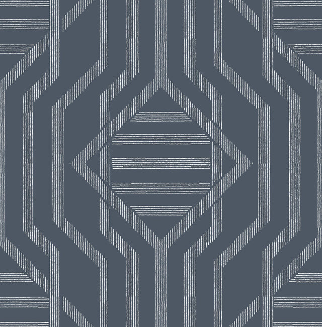 A-Street Prints Haberdashery Essex Navy Wallpaper
