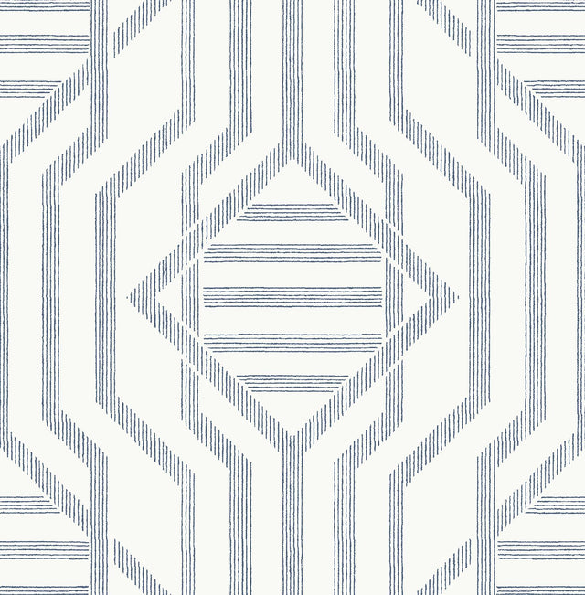 A-Street Prints Haberdashery Essex Dark Blue Wallpaper