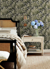 A-Street Prints Haberdashery Greenwood Black Wallpaper