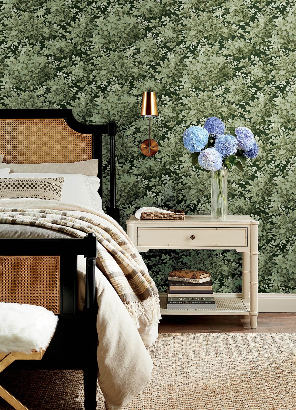 A-Street Prints Haberdashery Greenwood Dark Green Wallpaper