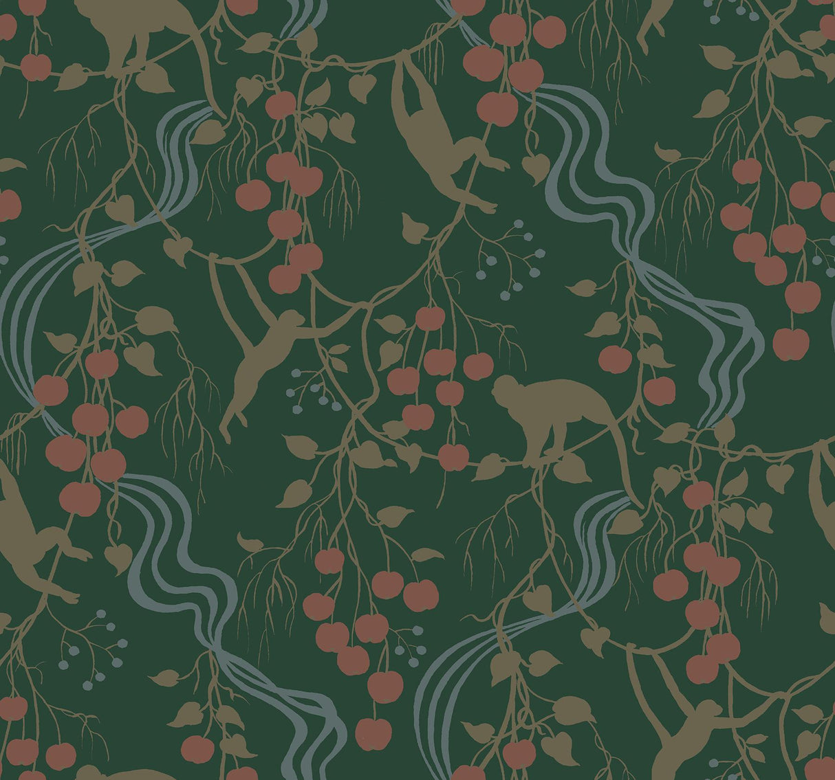 A-Street Prints Haberdashery Linden Dark Green Wallpaper
