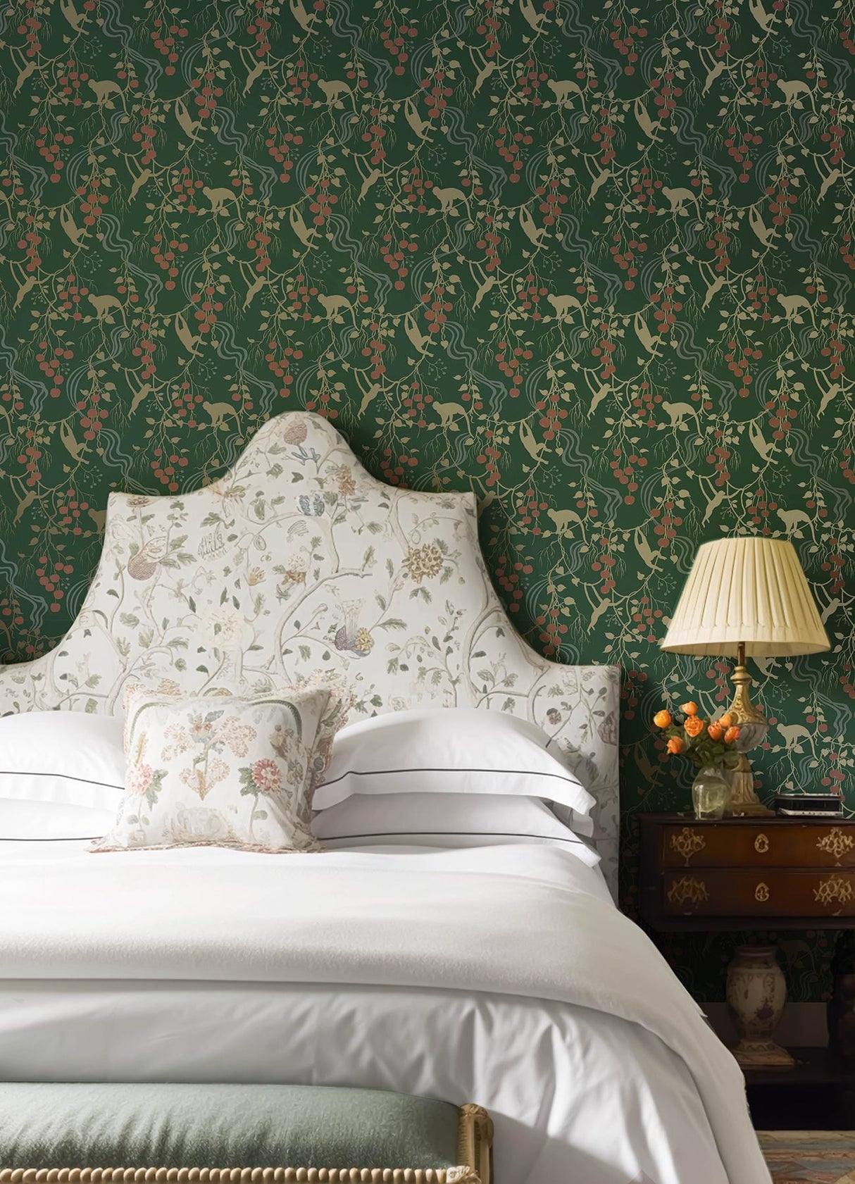 A-Street Prints Haberdashery Linden Dark Green Wallpaper