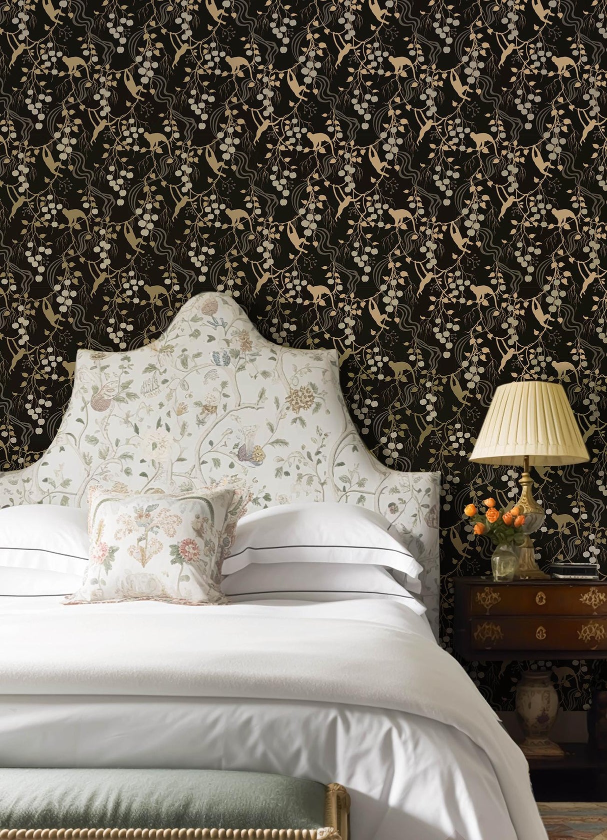 A-Street Prints Haberdashery Linden Black Wallpaper