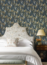 A-Street Prints Haberdashery Linden Navy Wallpaper
