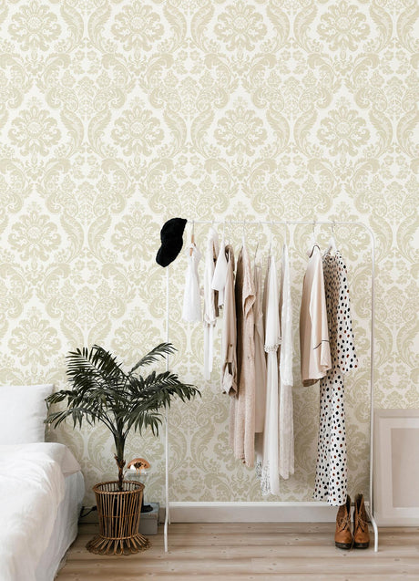 A-Street Prints Haberdashery Shadow Cream Wallpaper