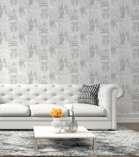 Brewster Home Fashions Arthouse Arthouse Chou Light Grey Wallpaper