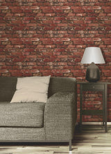Brewster Home Fashions Fine Decor Medley Davis Red Wallpaper