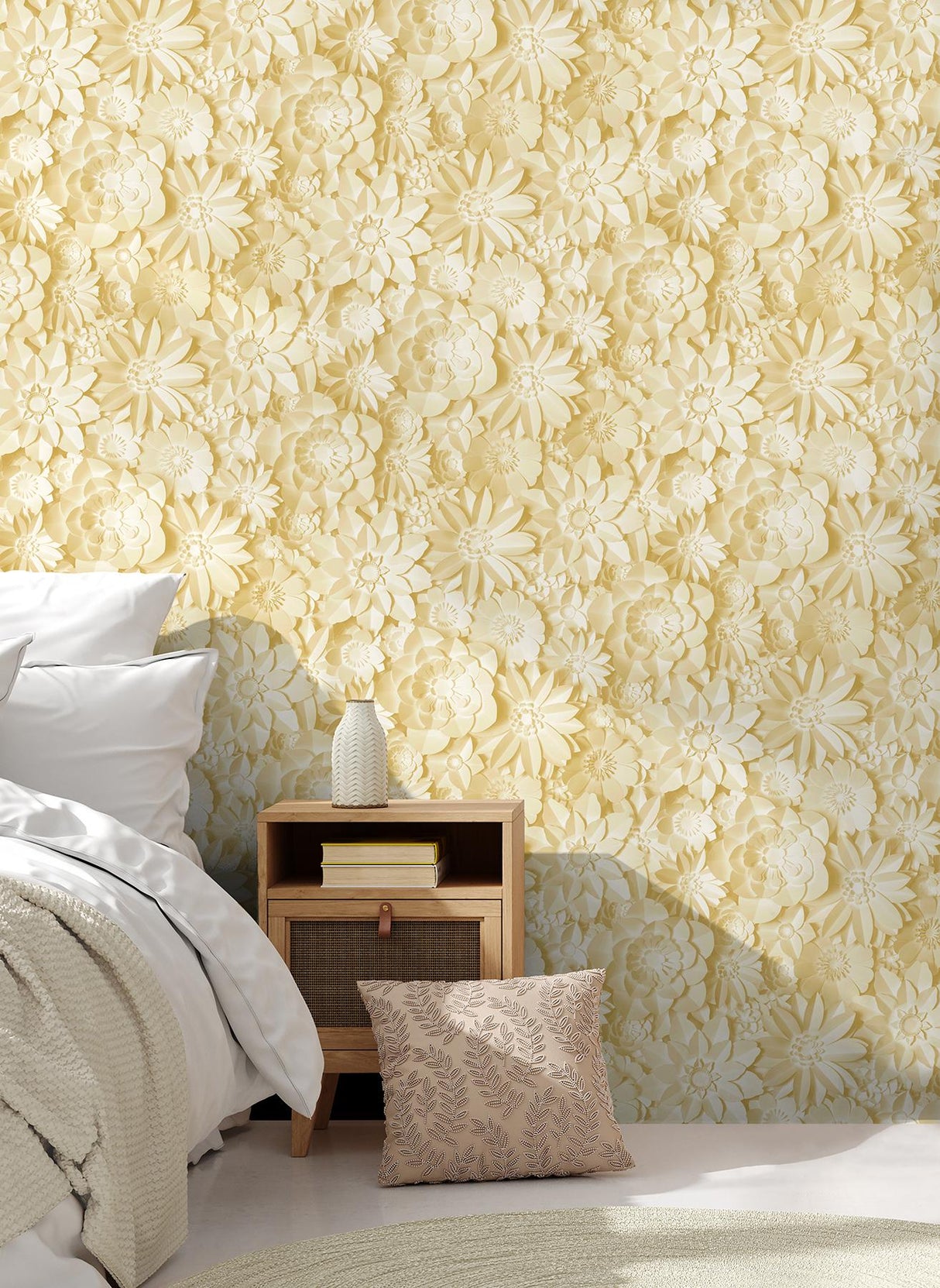 Brewster Home Fashions Fine Decor Medley Dacre Yellow Wallpaper