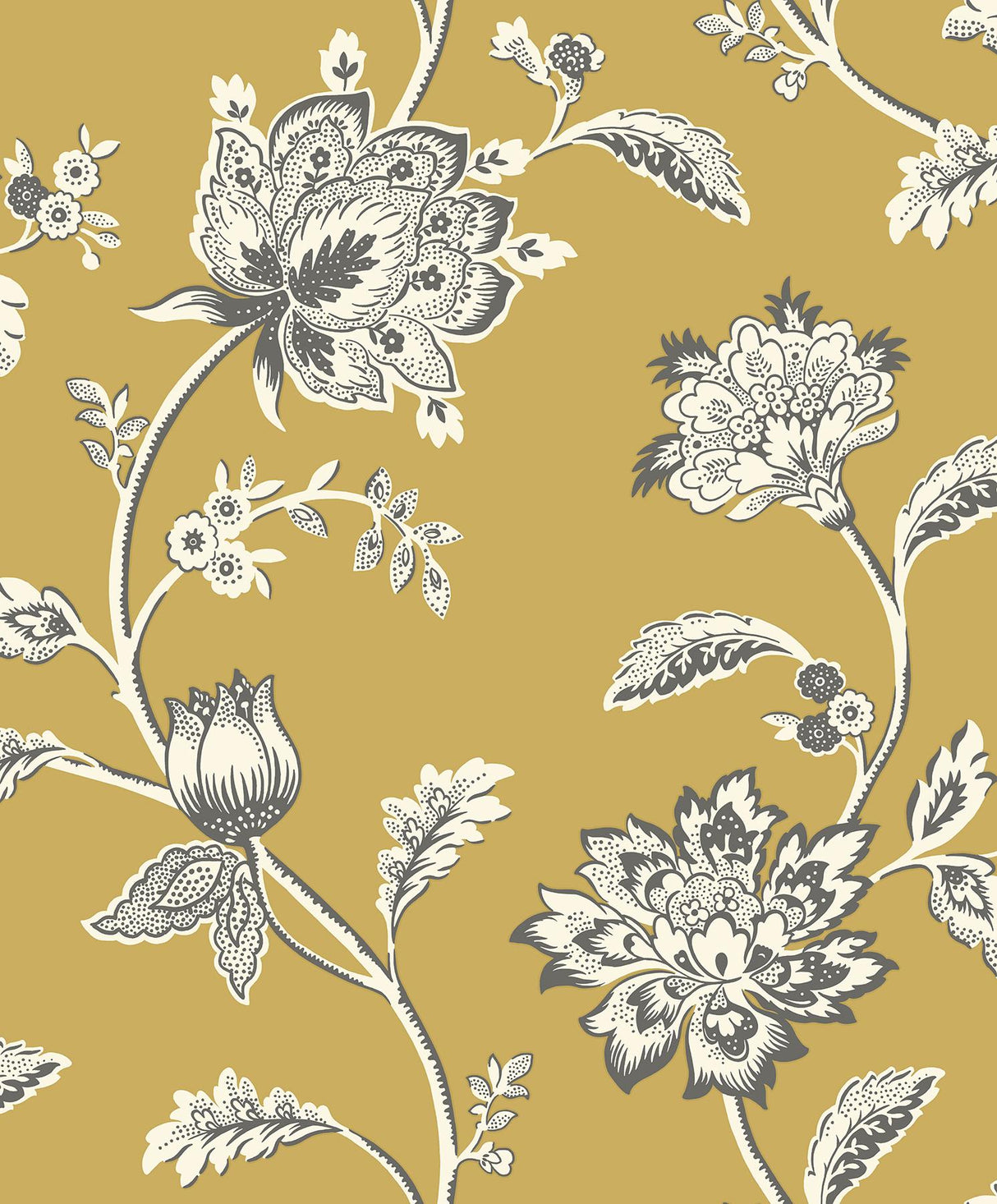 Brewster Home Fashions Fine Decor Medley Juliette Mustard Wallpaper