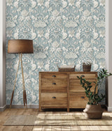 Brewster Home Fashions Fine Decor Medley Fae Sky Blue Wallpaper