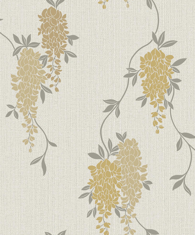 Brewster Home Fashions Fine Decor Medley Aisla Yellow Wallpaper
