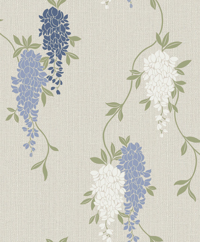 Brewster Home Fashions Fine Decor Medley Aisla Blue Wallpaper