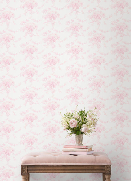 Brewster Home Fashions LoveShackFancy LoveShackFancy NuWallpaper Champagne Harbor Pink Dream Wallpaper