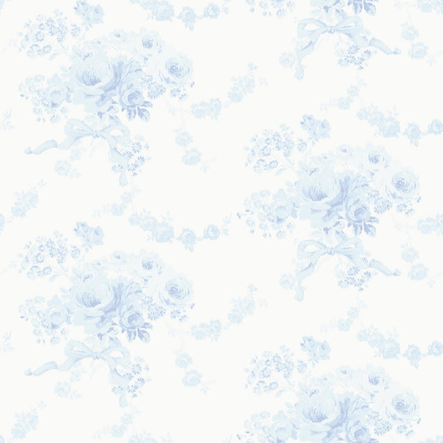 Brewster Home Fashions LoveShackFancy LoveShackFancy NuWallpaper Champagne Harbor Powdered Blue Wallpaper