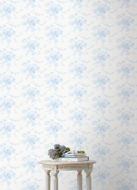 Brewster Home Fashions LoveShackFancy LoveShackFancy NuWallpaper Champagne Harbor Powdered Blue Wallpaper