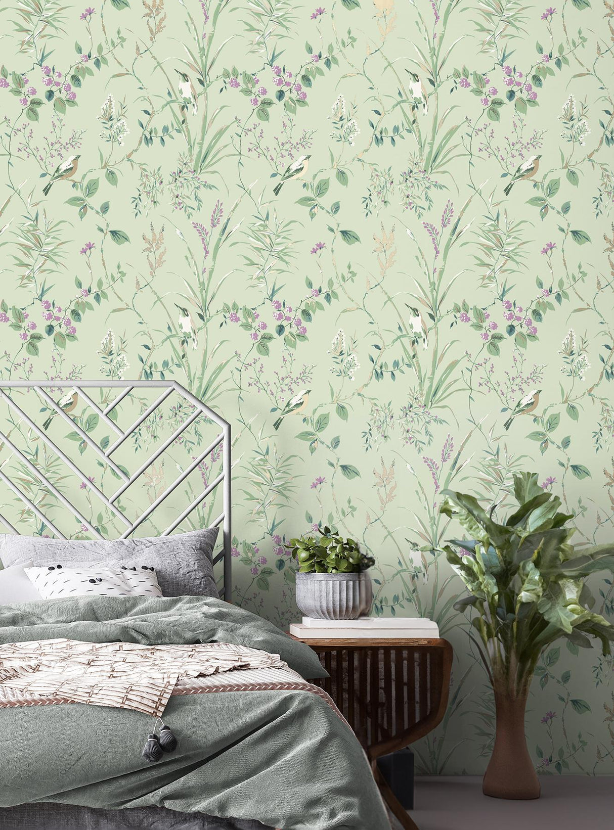 Brewster Home Fashions Fine Decor Medley Mariko Sage Wallpaper