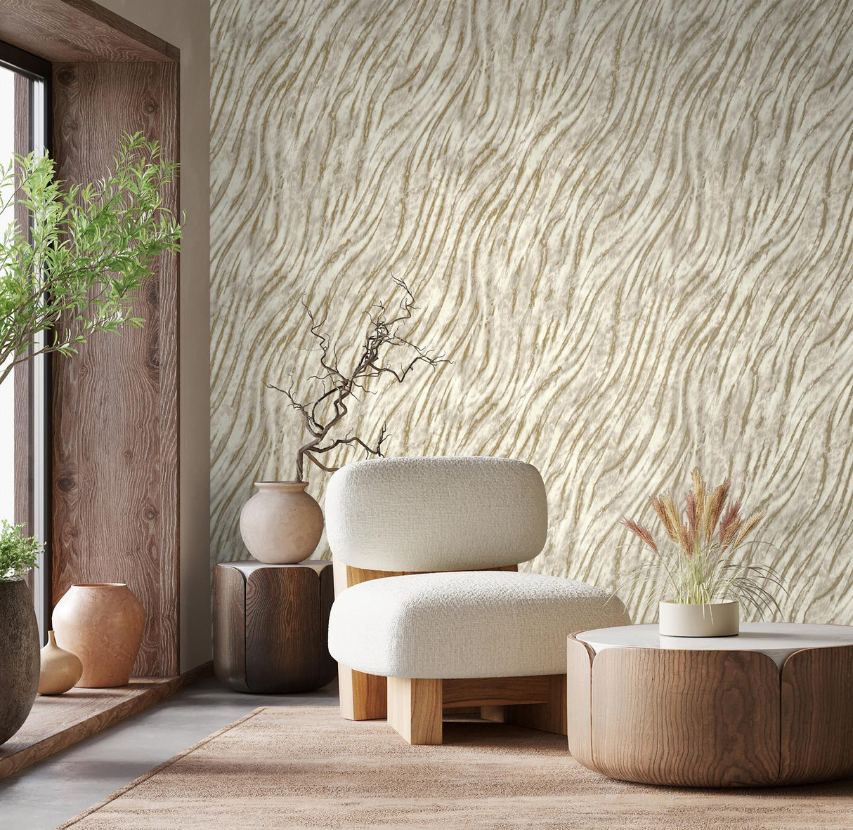 Brewster Home Fashions Fine Decor Medley Arran Neutral Wallpaper