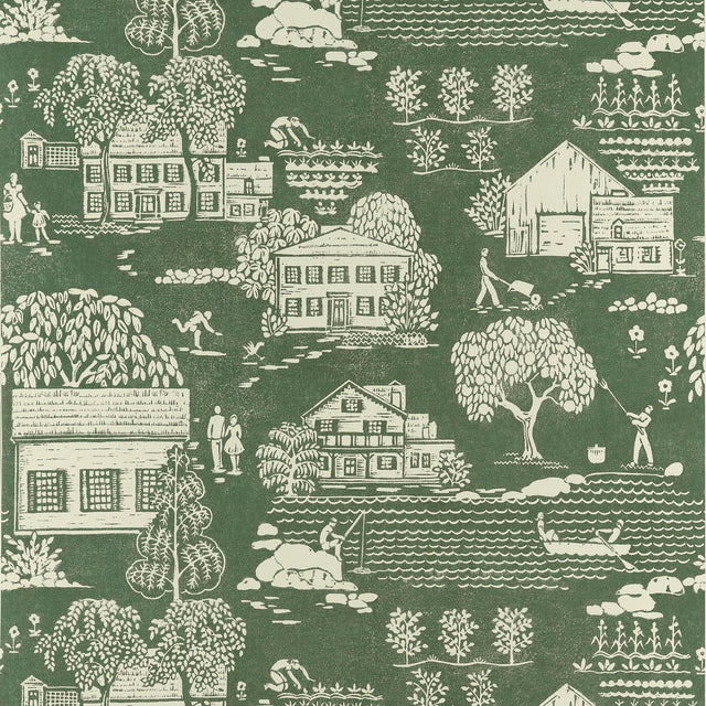 Anna French Farmingdale Green Wallpaper