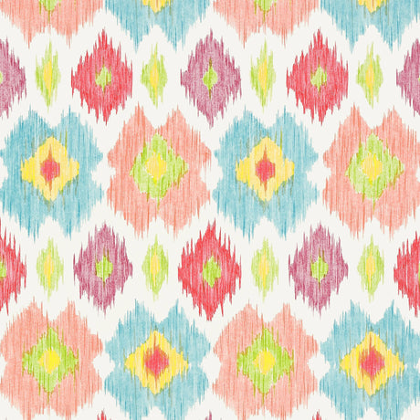 Thibaut Bimini Ikat Pink And Turquoise Wallpaper