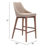 ZUO Moor Counter Stool Beige
