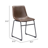 ZUO Smart Dining Chair (Set of 2) Vintage Espresso