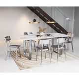 ZUO Atlas Dining Table White & Silver