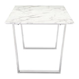 ZUO Atlas Dining Table White & Silver