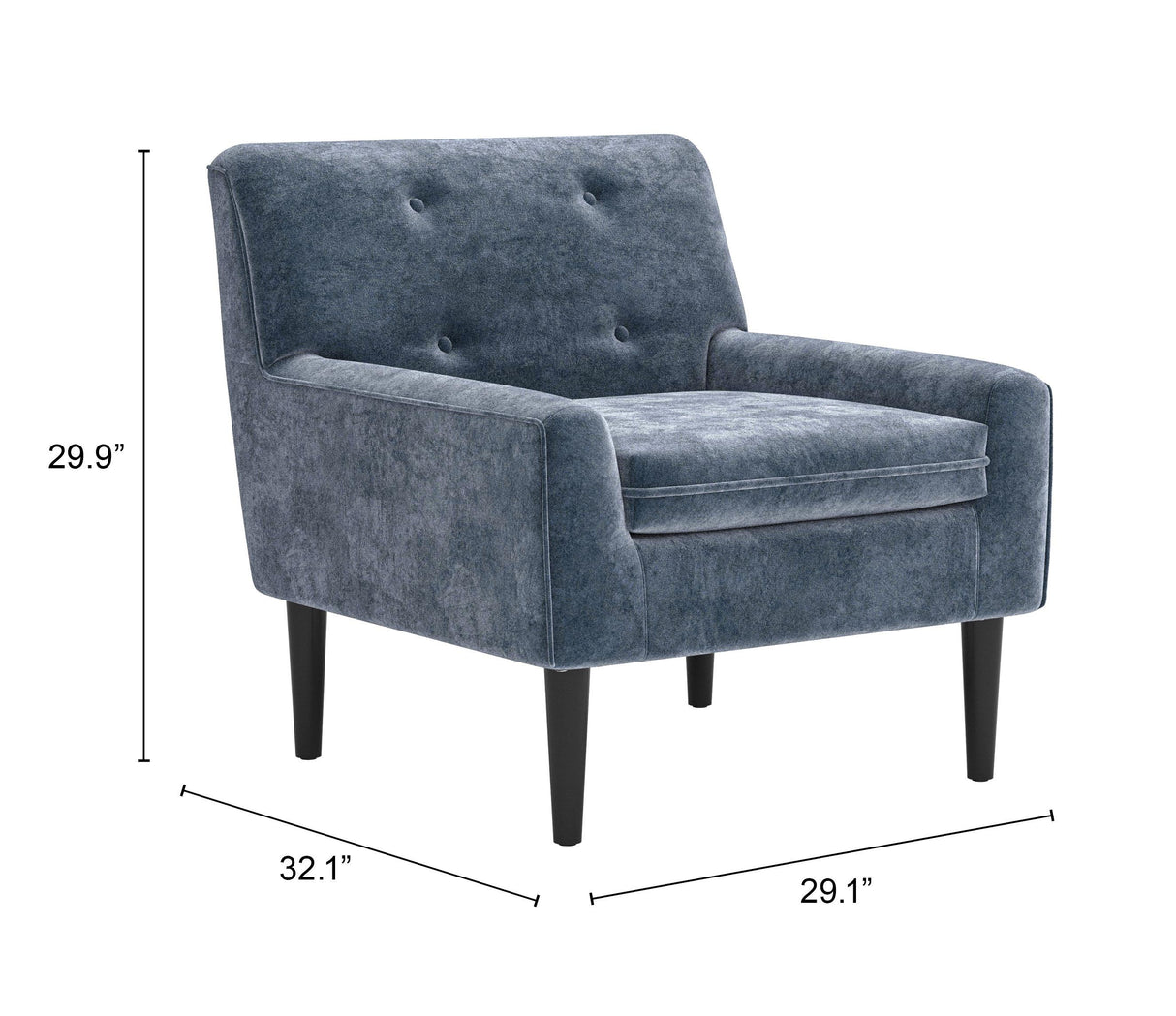 ZUO Frankfurt Armchair Gray