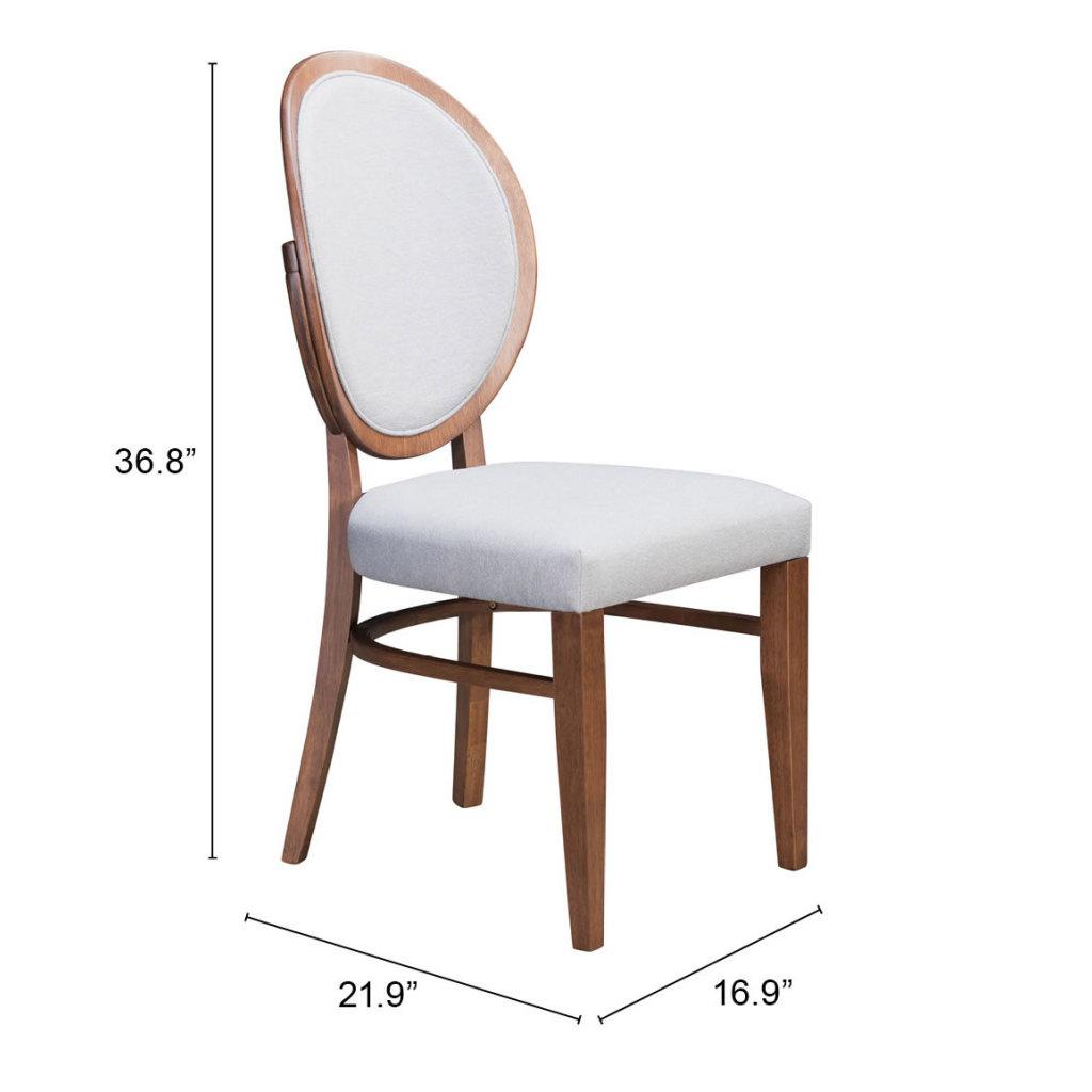 ZUO Regents Dining Chair (Set of 2) Walnut & Light Gray