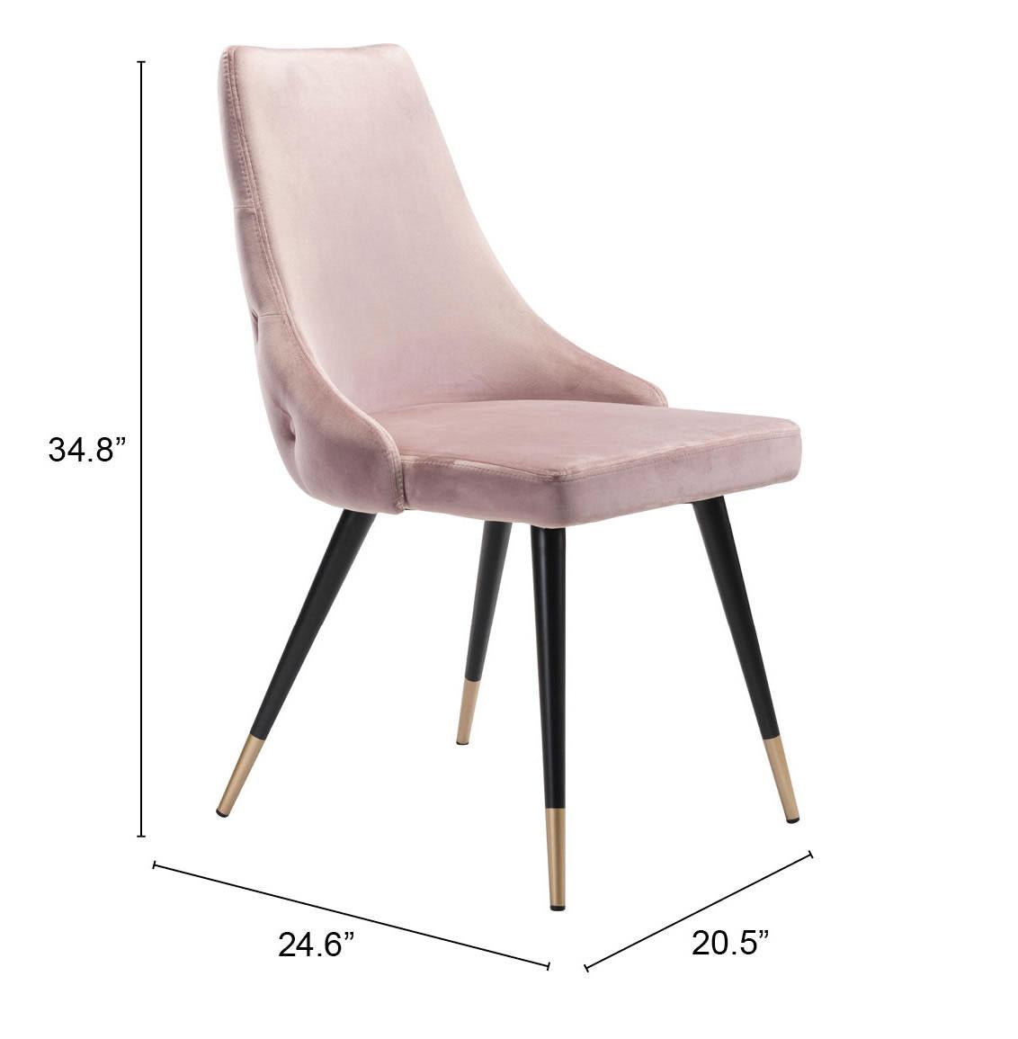 ZUO Piccolo Dining Chair (Set of 2) Pink