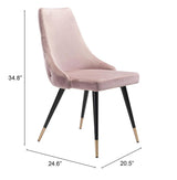 ZUO Piccolo Dining Chair (Set of 2) Pink