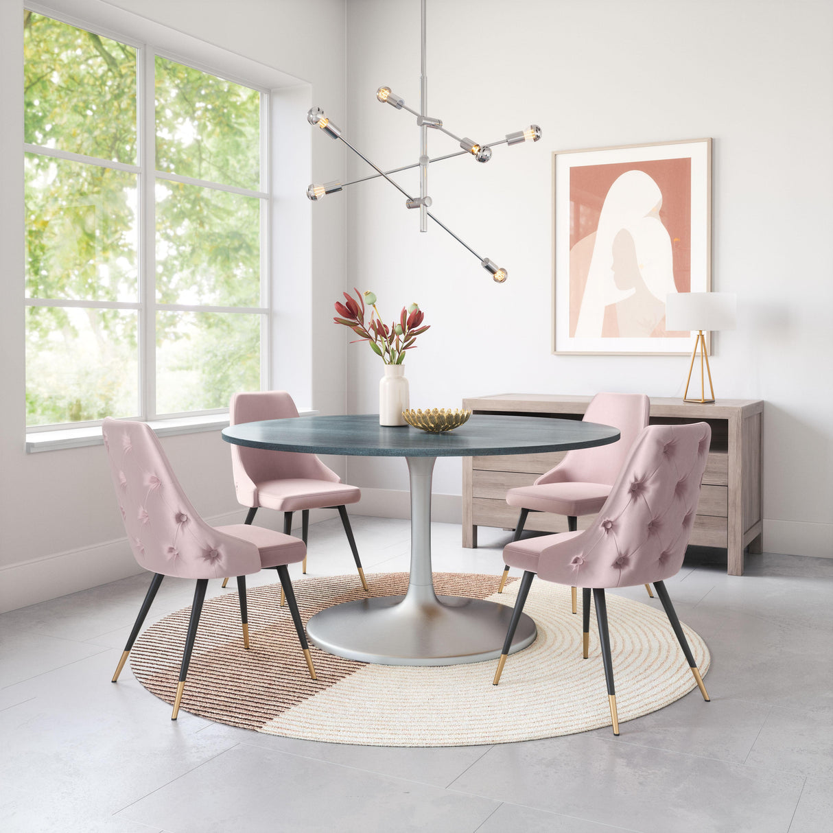 ZUO Piccolo Dining Chair (Set of 2) Pink