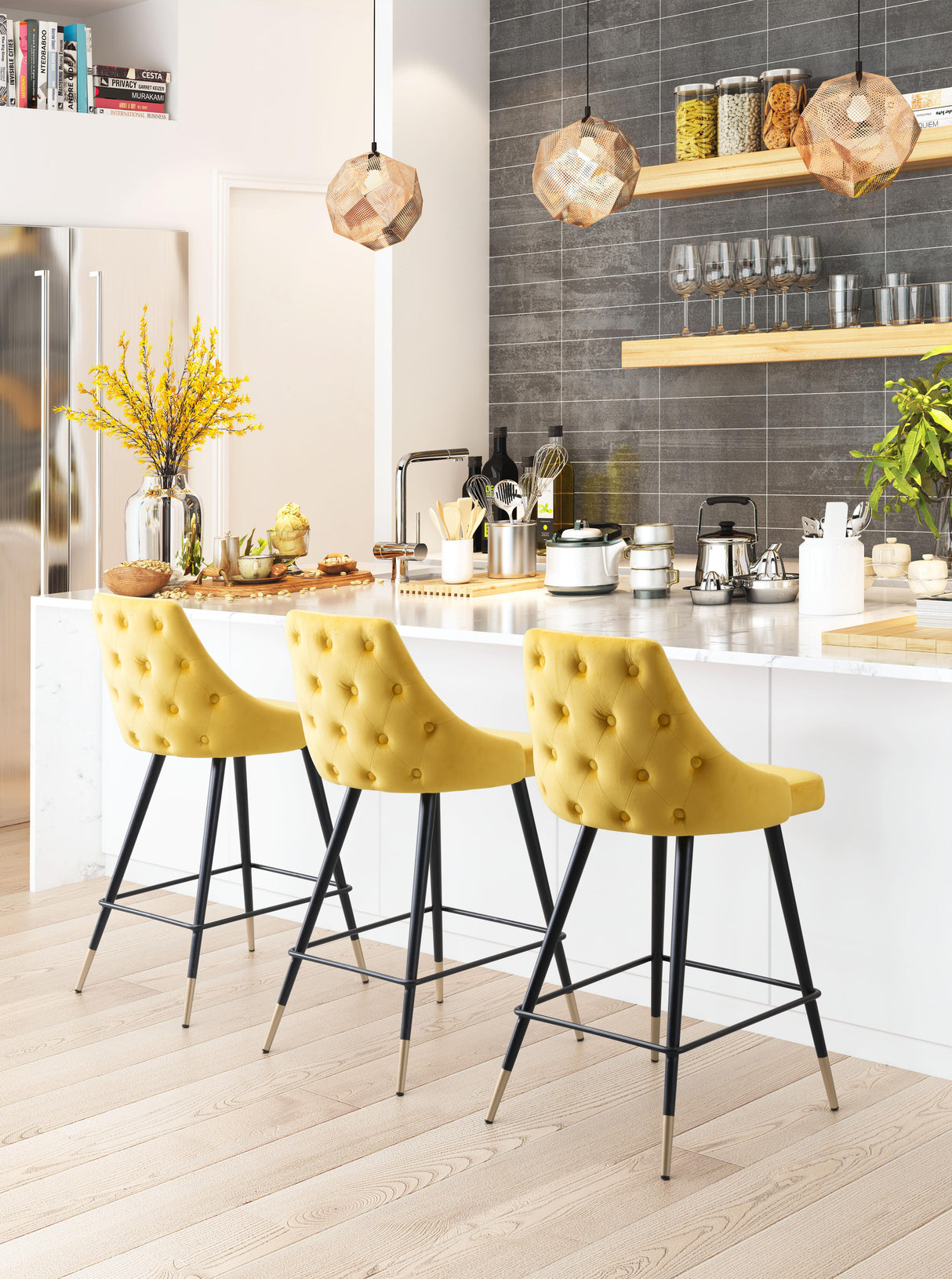 ZUO Piccolo Counter Stool Yellow