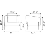 ZUO Micaela Armchair Gray