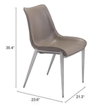ZUO Magnus Dining Chair (Set of 2) Brown & Silver