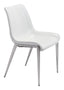 ZUO Magnus Dining Chair (Set of 2) White & Silver