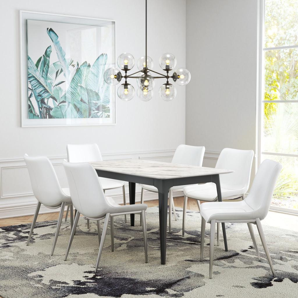 ZUO Magnus Dining Chair (Set of 2) White & Silver