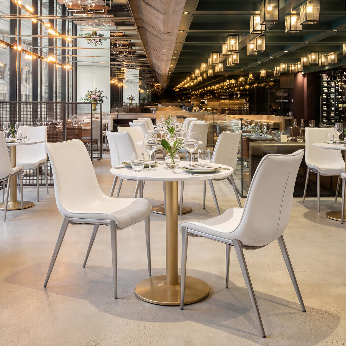 ZUO Magnus Dining Chair (Set of 2) White & Silver