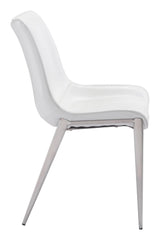 ZUO Magnus Dining Chair (Set of 2) White & Silver