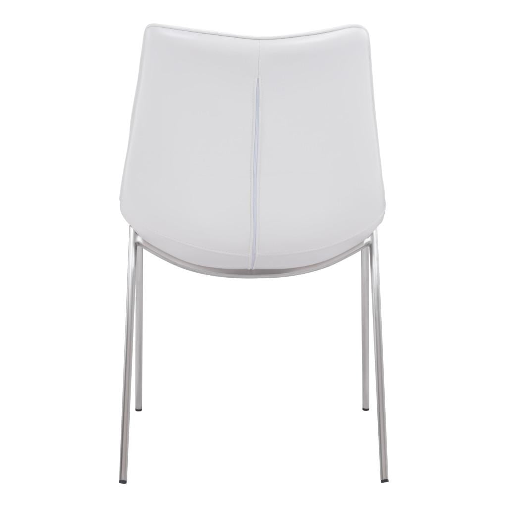 ZUO Magnus Dining Chair (Set of 2) White & Silver