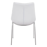 ZUO Magnus Dining Chair (Set of 2) White & Silver