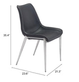 ZUO Magnus Dining Chair (Set of 2) Black & Silver