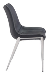 ZUO Magnus Dining Chair (Set of 2) Black & Silver