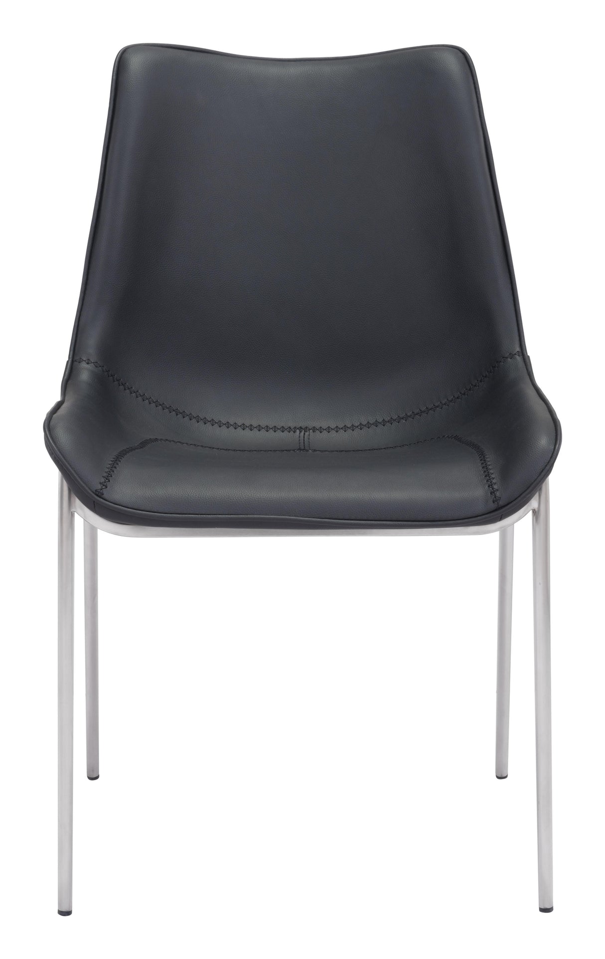 ZUO Magnus Dining Chair (Set of 2) Black & Silver