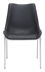 ZUO Magnus Dining Chair (Set of 2) Black & Silver