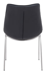 ZUO Magnus Dining Chair (Set of 2) Black & Silver