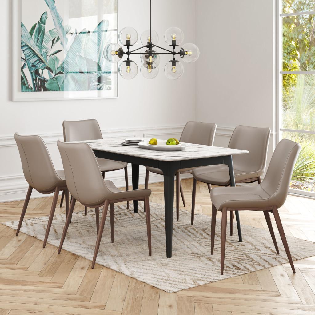 ZUO Magnus Dining Chair (Set of 2) Brown & Walnut