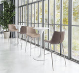 ZUO Magnus Barstool (Set of 2) Brown & Silver